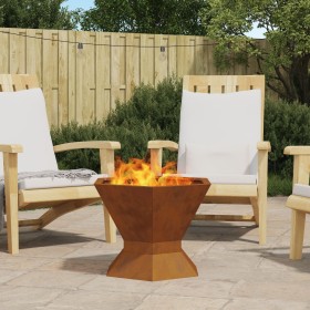 Chimenea Hexagonal 50x50x40 cm Acero Resistente a la Intemperie de , Chimeneas - Ref: Foro24-858961, Precio: 70,08 €, Descuen...
