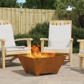 Hoguera Cuadrada 60x60x30 cm de Acero Resistente a la Intemperie de , Chimeneas - Ref: Foro24-858967, Precio: 57,75 €, Descue...