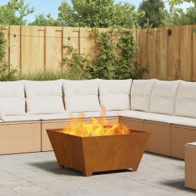Fogata Cuadrada 80x80x40 cm Acero Resistente a la Intemperie de , Chimeneas - Ref: Foro24-858969, Precio: 89,60 €, Descuento: %