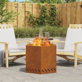 Hoguera Sin Humo Hexagonal 58x58x51 cm Acero Resistente a la Intemperie de , Chimeneas - Ref: Foro24-858981, Precio: 102,40 €...