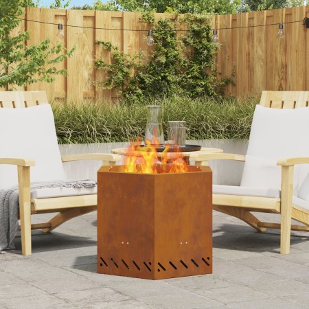 Hoguera Sin Humo Hexagonal 58x58x51 cm Acero Resistente a la Intemperie de , Chimeneas - Ref: Foro24-858981, Precio: 102,40 €...