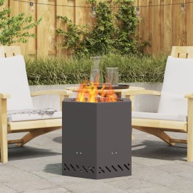 Hoguera Sin Humo Hexagonal Negra 48x48x51 cm Acero de , Chimeneas - Ref: Foro24-858982, Precio: 98,83 €, Descuento: %
