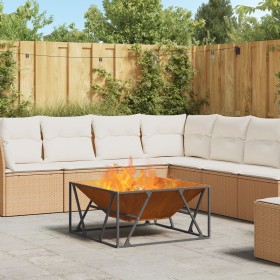 Fogata Cuadrada 80x80x40 cm Acero Corroso de , Chimeneas - Ref: Foro24-858995, Precio: 98,95 €, Descuento: -5%%