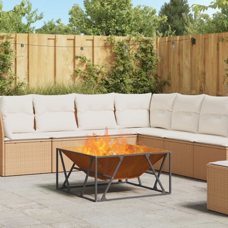 Fogata Cuadrada 80x80x40 cm Acero Corroso de , Chimeneas - Ref: Foro24-858995, Precio: 98,95 €, Descuento: -5%%