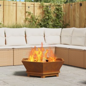 Hoguera Hexagonal 75x75x28 cm Acero Resistente a la Intemperie de , Chimeneas - Ref: Foro24-858997, Precio: 97,71 €, Descuent...