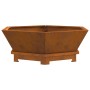 Hoguera Hexagonal 75x75x28 cm Acero Resistente a la Intemperie de , Chimeneas - Ref: Foro24-858997, Precio: 97,71 €, Descuent...