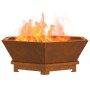 Hoguera Hexagonal 75x75x28 cm Acero Resistente a la Intemperie de , Chimeneas - Ref: Foro24-858997, Precio: 97,71 €, Descuent...