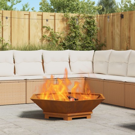 Fogata Hexagonal 100x100x28 cm Acero Resistente a la Intemperie de , Chimeneas - Ref: Foro24-858999, Precio: 119,89 €, Descue...