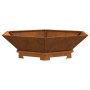Fogata Hexagonal 100x100x28 cm Acero Resistente a la Intemperie de , Chimeneas - Ref: Foro24-858999, Precio: 119,89 €, Descue...