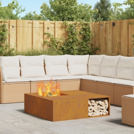 Hoguera con almacenamiento para leña 100x100x30 cm Acero envejecido de , Chimeneas - Ref: Foro24-859001, Precio: 165,87 €, De...
