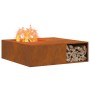 Hoguera con almacenamiento para leña 100x100x30 cm Acero envejecido de , Chimeneas - Ref: Foro24-859001, Precio: 165,87 €, De...