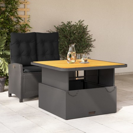 Set comedor de jardín 2 pzas con cojines ratán sintético negro en Conjuntos de jardín | Comprar online en Foru.es