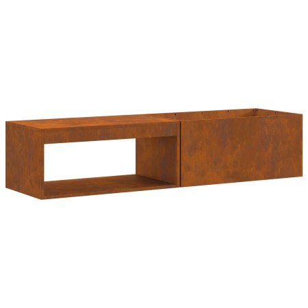 Hoguera con almacenamiento para troncos 160x45x35 cm Acero oxidado de , Chimeneas - Ref: Foro24-859003, Precio: 141,18 €, Des...