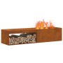 Hoguera con almacenamiento para troncos 160x45x35 cm Acero oxidado de , Chimeneas - Ref: Foro24-859003, Precio: 141,18 €, Des...