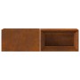 Hoguera con almacenamiento para troncos 160x45x35 cm Acero oxidado de , Chimeneas - Ref: Foro24-859003, Precio: 141,18 €, Des...