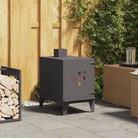 Estufa de Camping con Chimenea Negra 35x50x60 cm Acero de , Utensilios de cocina y vajilla de camping - Ref: Foro24-859840, P...