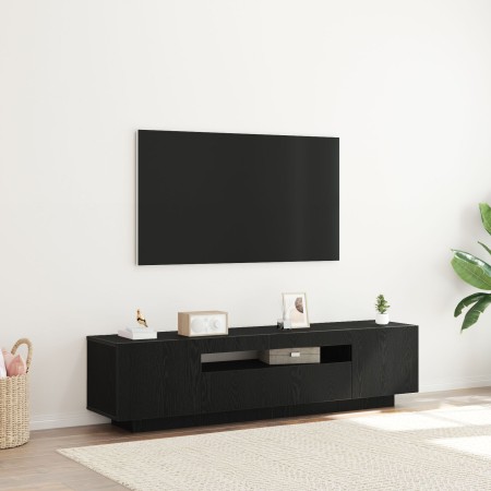 Mueble para TV con luces LED Negro Roble 160x35x40 cm Madera de calidad de , Muebles TV - Ref: Foro24-861103, Precio: 126,84 ...
