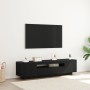 Mueble para TV con luces LED Negro Roble 160x35x40 cm Madera de calidad de , Muebles TV - Ref: Foro24-861103, Precio: 126,84 ...