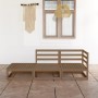 Muebles de jardín 3 piezas marrón miel madera maciza de pino de vidaXL, Conjuntos de jardín - Ref: Foro24-3075472, Precio: 20...