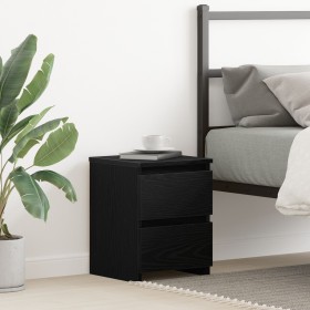 Mesa de Noche con Cajones de Roble Negro 30x30x40 cm de , Mesitas de noche - Ref: Foro24-861988, Precio: 48,41 €, Descuento: ...