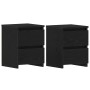 Mesitas de Noche con Cajones 2 pcs Negro Roble 30x30x40 cm de , Mesitas de noche - Ref: Foro24-861989, Precio: 83,55 €, Descu...