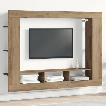 Cabinet de TV Wall-Mounted de en Roble Artesanal 152x22x113 cm de , Muebles TV - Ref: Foro24-861998, Precio: 97,73 €, Descuen...