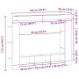 Cabinet de TV Wall-Mounted de en Roble Artesanal 152x22x113 cm de , Muebles TV - Ref: Foro24-861998, Precio: 97,73 €, Descuen...