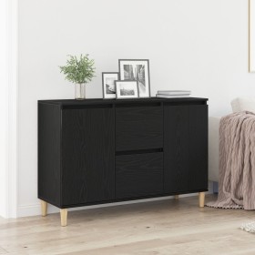 Aparador Negro de Roble 101x35x60 cm en Madera Ingenierizada de , Aparadores - Ref: Foro24-862044, Precio: 112,32 €, Descuent...