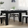 Mesa de Comedor Negra de Roble 140x74,5x76 cm de Madera de Ingeniería de , Mesas de cocina y de comedor - Ref: Foro24-862053,...