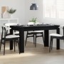 Mesa de Comedor Negra de Roble 140x74,5x76 cm de Madera de Ingeniería de , Mesas de cocina y de comedor - Ref: Foro24-862053,...