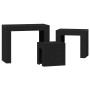 Mesas de café apilables de 3 piezas en madera de roble negro de , Mesas de centro - Ref: Foro24-862070, Precio: 69,32 €, Desc...