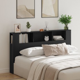 Cabecero de en roble negro - 180x18.5x102.5 cm de , Cabeceros y pies de cama - Ref: Foro24-862089, Precio: 100,54 €, Descuent...