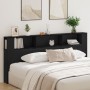Cabecero Armario Negro Roble 220x18,5x104,5 cm de , Cabeceros y pies de cama - Ref: Foro24-862092, Precio: 107,16 €, Descuent...