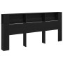 Cabecero Armario Negro Roble 220x18,5x104,5 cm de , Cabeceros y pies de cama - Ref: Foro24-862092, Precio: 107,16 €, Descuent...
