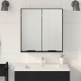 Gabinete Espejo de Baño - Roble Negro, 64x20x66.5 cm, Hecho de Madera Elaborada de , Tocadores de baño - Ref: Foro24-862096, ...