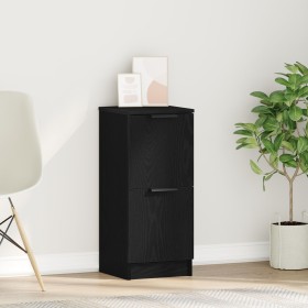 Aparador Negro de Roble - 30x30x70 cm, Hecho de Madera Elaborada de , Aparadores - Ref: Foro24-862098, Precio: 43,57 €, Descu...