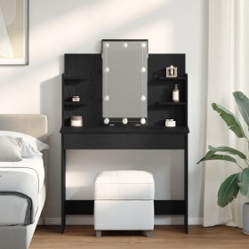 Mesa de tocador con luces LED Negro Roble 96x40x142 cm de , Tocadores para dormitorios - Ref: Foro24-862109, Precio: 139,65 €...