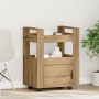 Carro de Cocina Roble Artisan 60x45x80 cm Madera Elaborada de , Carros de cocina y comedor - Ref: Foro24-862121, Precio: 85,3...