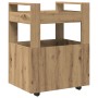 Carro de Cocina Roble Artisan 60x45x80 cm Madera Elaborada de , Carros de cocina y comedor - Ref: Foro24-862121, Precio: 85,3...