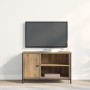 Cabinet de TV de roble artesanal 80x40x50 cm de madera procesada y acero de , Muebles TV - Ref: Foro24-862143, Precio: 63,15 ...
