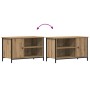 Cabinet de TV de roble artesanal 80x40x50 cm de madera procesada y acero de , Muebles TV - Ref: Foro24-862143, Precio: 63,15 ...