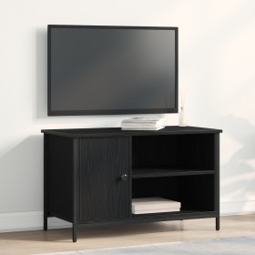 Aparador de TV Negro Roble 80x40x50 cm Madera Ingeniada y Acero de , Muebles TV - Ref: Foro24-862144, Precio: 64,87 €, Descue...