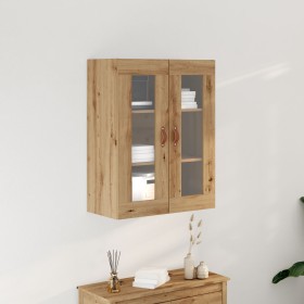 Armario de Pared con Puertas de Cristal Roble Artesano 69,5x34x90 cm de , Aparadores - Ref: Foro24-862160, Precio: 100,30 €, ...