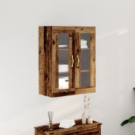 Armario de pared con puertas de vidrio Madera antigua 69,5x34x90 cm de , Aparadores - Ref: Foro24-862162, Precio: 97,94 €, De...