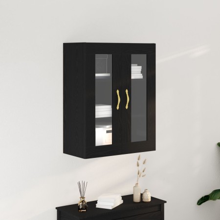 Armario de pared con puertas de vidrio Roble negro 69,5x34x90 cm de , Aparadores - Ref: Foro24-862164, Precio: 103,47 €, Desc...