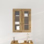 Armario de pared de con puertas de vidrio roble artesanal 69,5x34x90 cm de , Aparadores - Ref: Foro24-862163, Precio: 97,94 €...