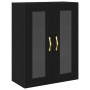 Armario de pared con puertas de vidrio Roble negro 69,5x34x90 cm de , Aparadores - Ref: Foro24-862164, Precio: 103,47 €, Desc...