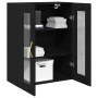 Armario de pared con puertas de vidrio Roble negro 69,5x34x90 cm de , Aparadores - Ref: Foro24-862164, Precio: 103,47 €, Desc...