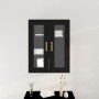 Armario de pared con puertas de vidrio Roble negro 69,5x34x90 cm de , Aparadores - Ref: Foro24-862164, Precio: 103,47 €, Desc...