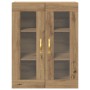 Armario de pared de con puertas de vidrio roble artesanal 69,5x34x90 cm de , Aparadores - Ref: Foro24-862163, Precio: 97,94 €...